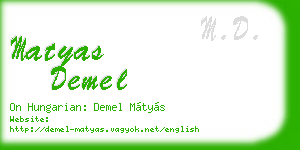 matyas demel business card